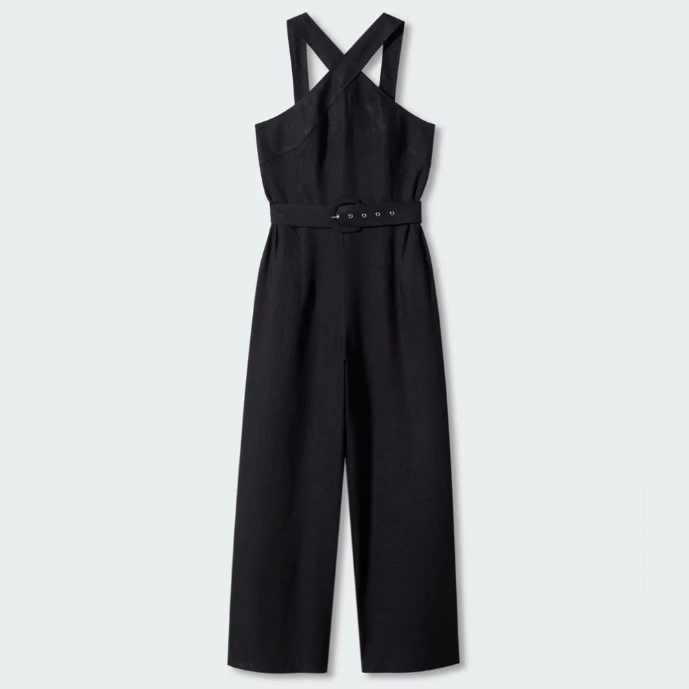 MANGO Belted Halter Neck Jumpsuit size Small BNWT